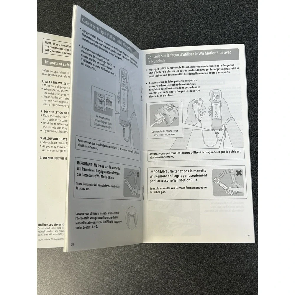 Wii Motion Plus Nintendo Operations Manual Only C/RVL-A-GL1-USZ